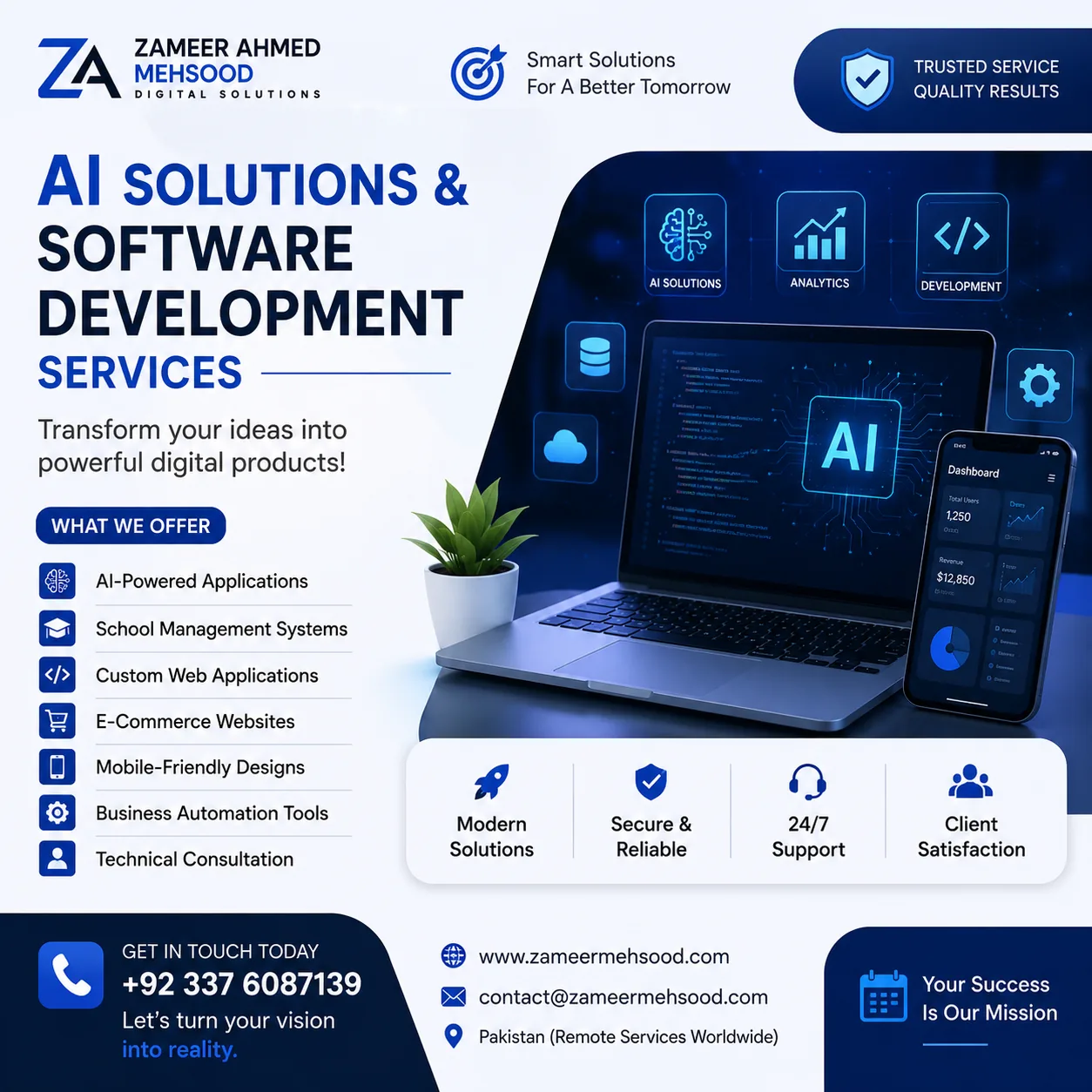 AI Solutions and Software Development Services for Modern Businesses in Pakistan