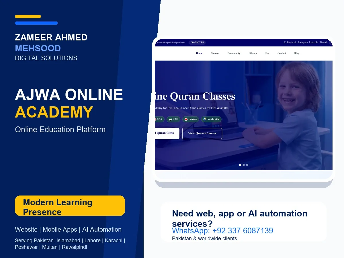 Ajwa Online Academy screenshot