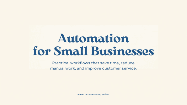 AI automation for small businesses in Pakistan Canva cover