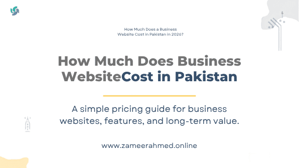 Business website cost in Pakistan in 2026 Canva cover