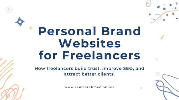Personal brand websites for freelancers in Pakistan Canva cover
