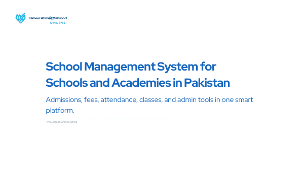 School management system for schools and academies in Pakistan Canva cover